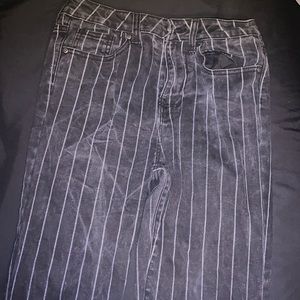 Black striped jeans